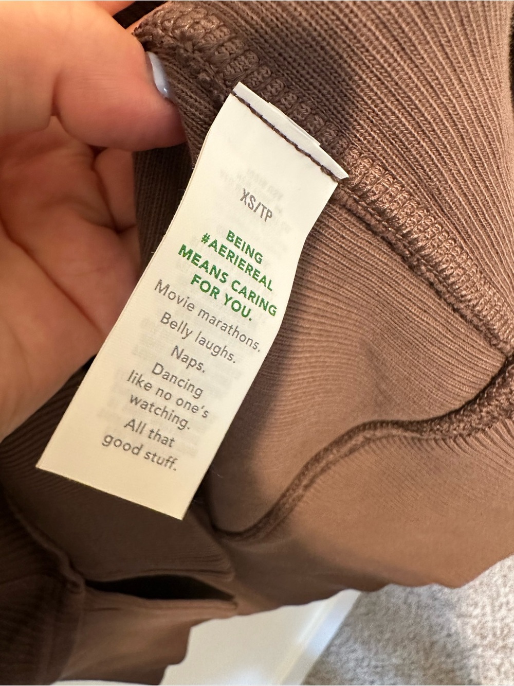 aerie Ribbed Henley Hoodie in Brown - Picture 4 of 7